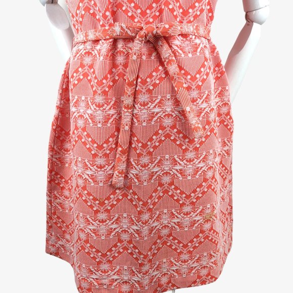 Vintage 1960s MOD Orange Mini Dress GoGo Geometric - Picture 3 of 11